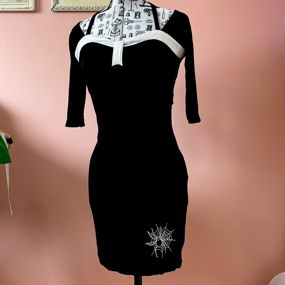 Banned apparel spiderweb knit pencil dress small